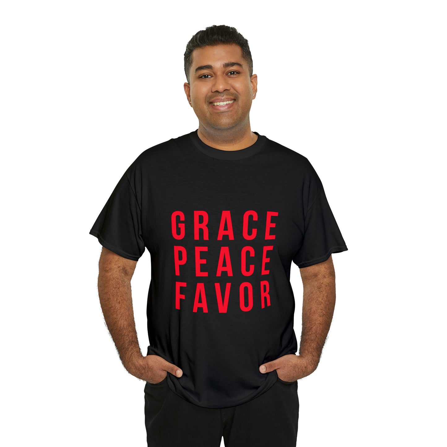 “The Inspire Wear” Unisex Heavy Cotton Tee Red on Black”