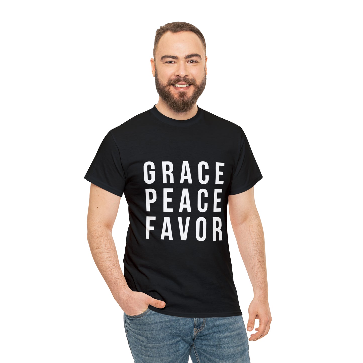 “The Inspire Wear” Unisex Heavy Cotton Tee White on Black