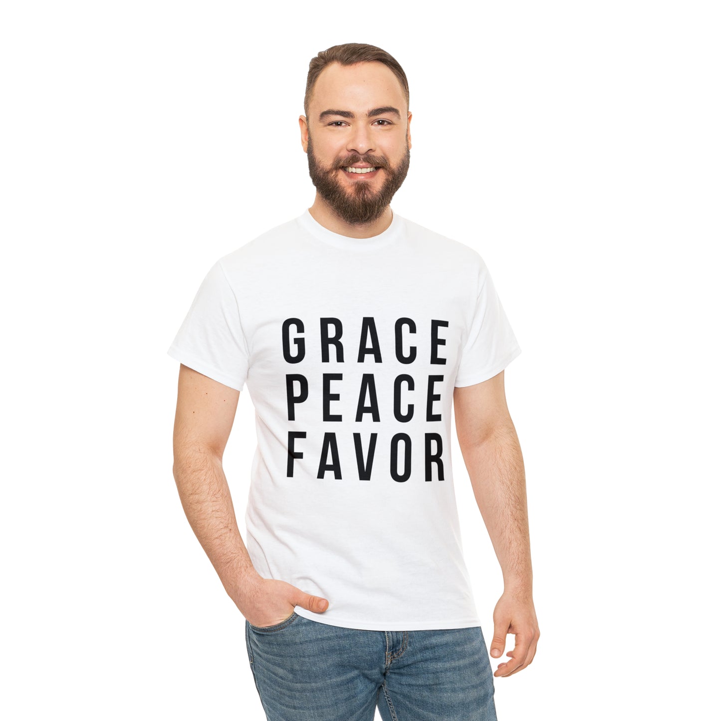 “The Inspire Wear” Unisex Heavy Cotton Tee Black on White
