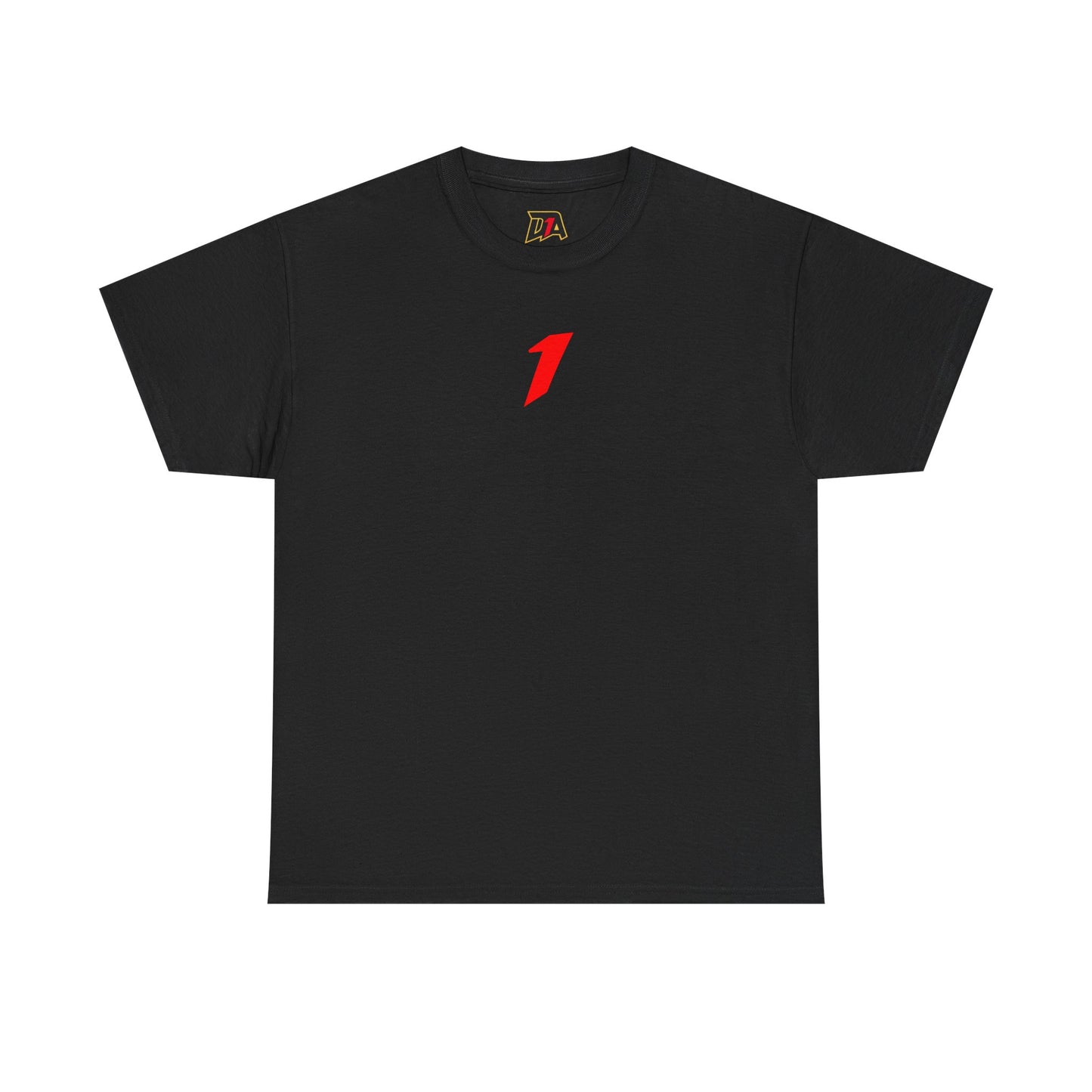 DA1 Logo Tee — Minimal Front '1' Chest & Large Back Graphic