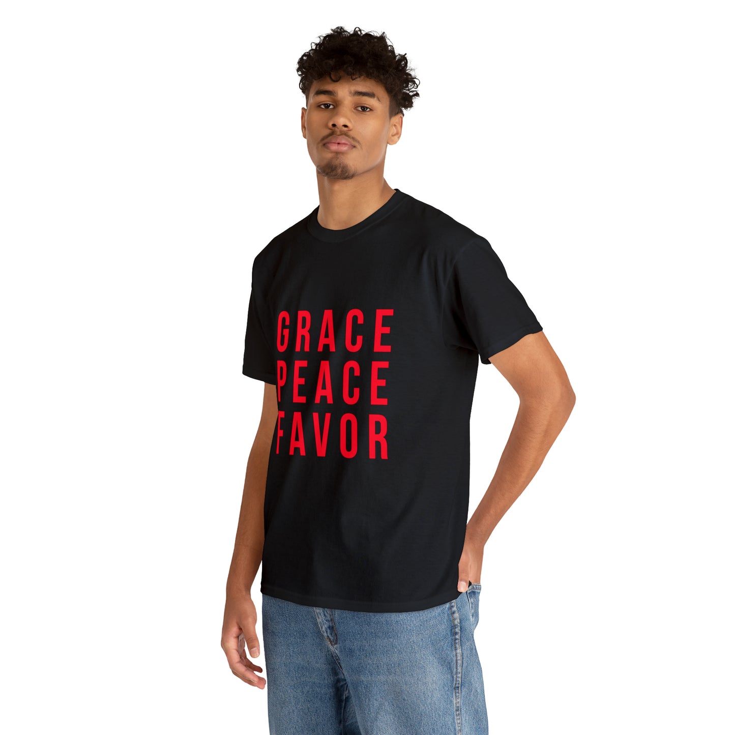 “The Inspire Wear” Unisex Heavy Cotton Tee Red on Black”