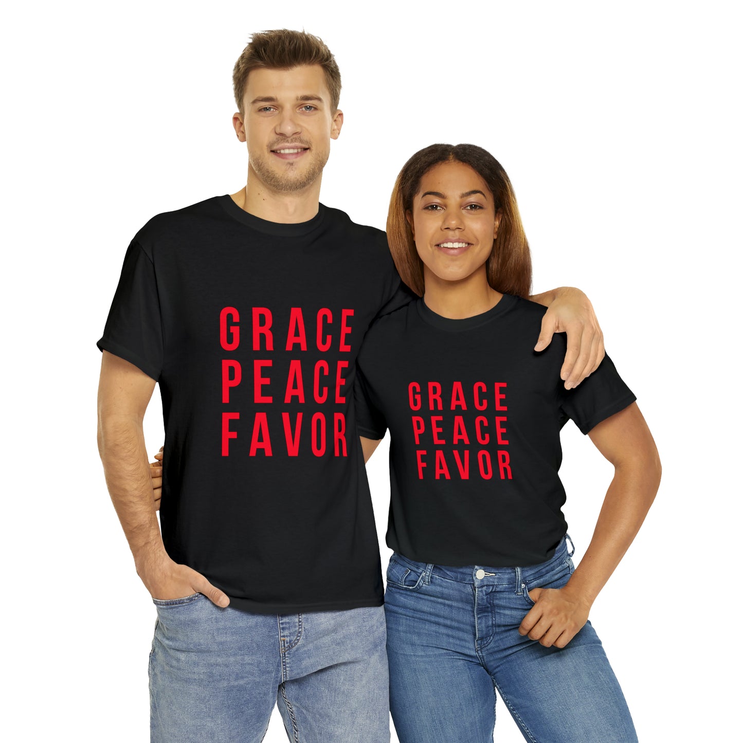 “The Inspire Wear” Unisex Heavy Cotton Tee Red on Black”