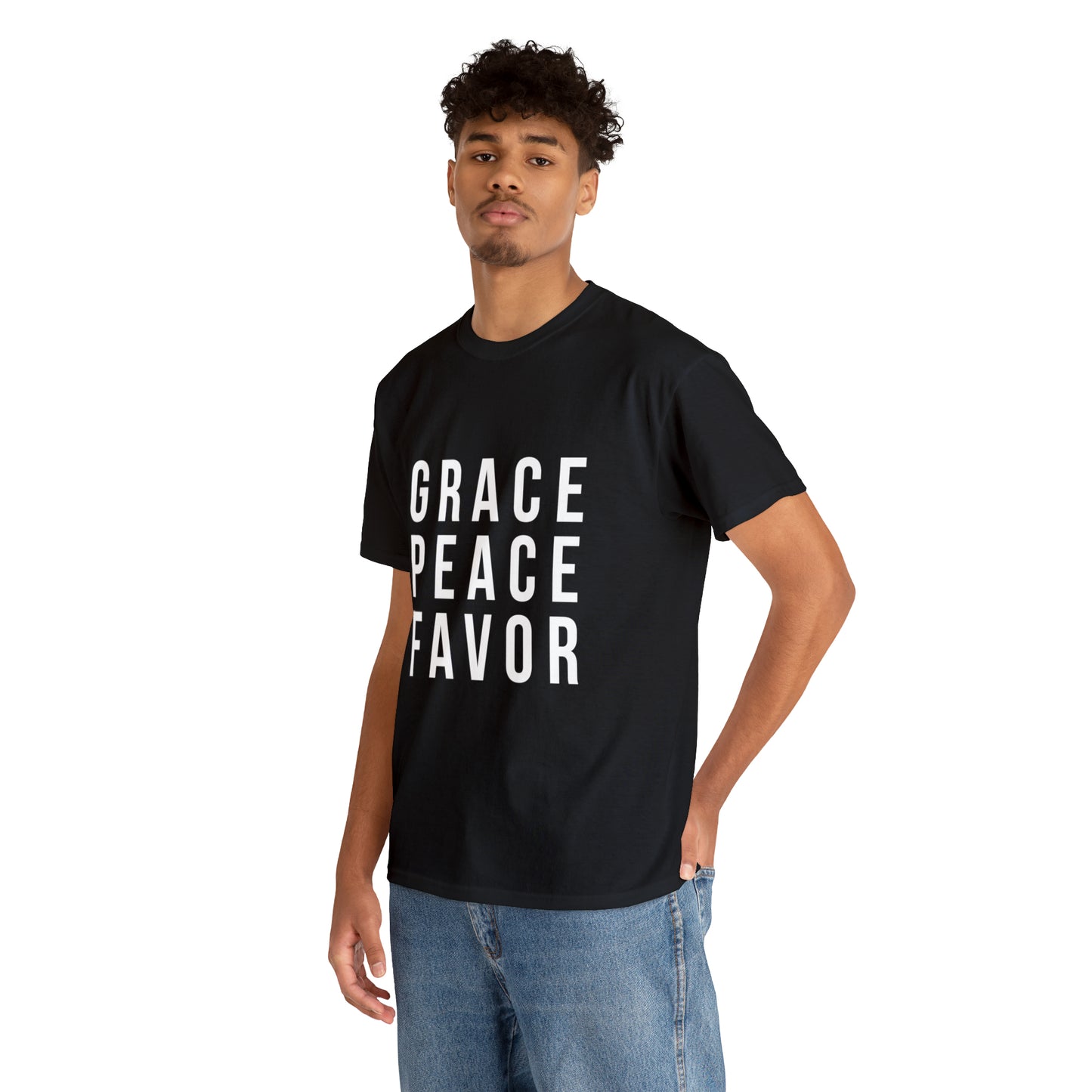 “The Inspire Wear” Unisex Heavy Cotton Tee White on Black
