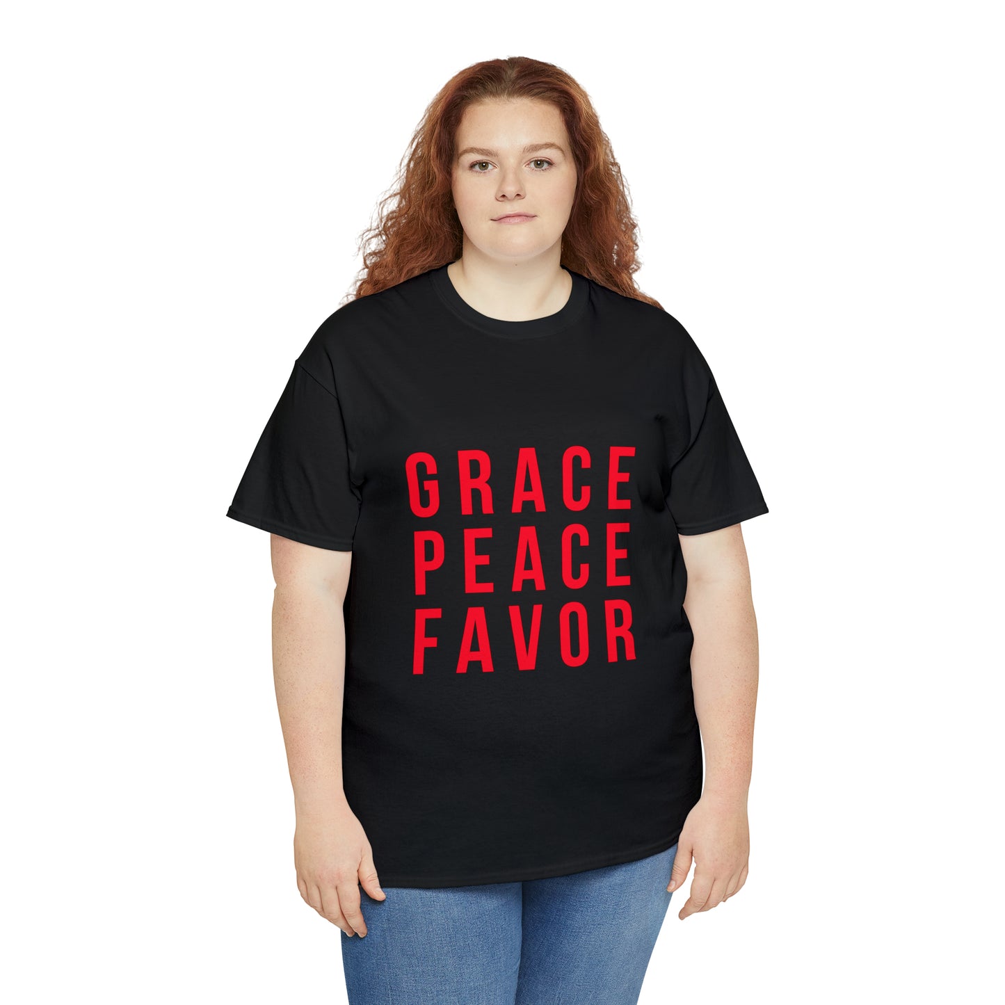 “The Inspire Wear” Unisex Heavy Cotton Tee Red on Black”