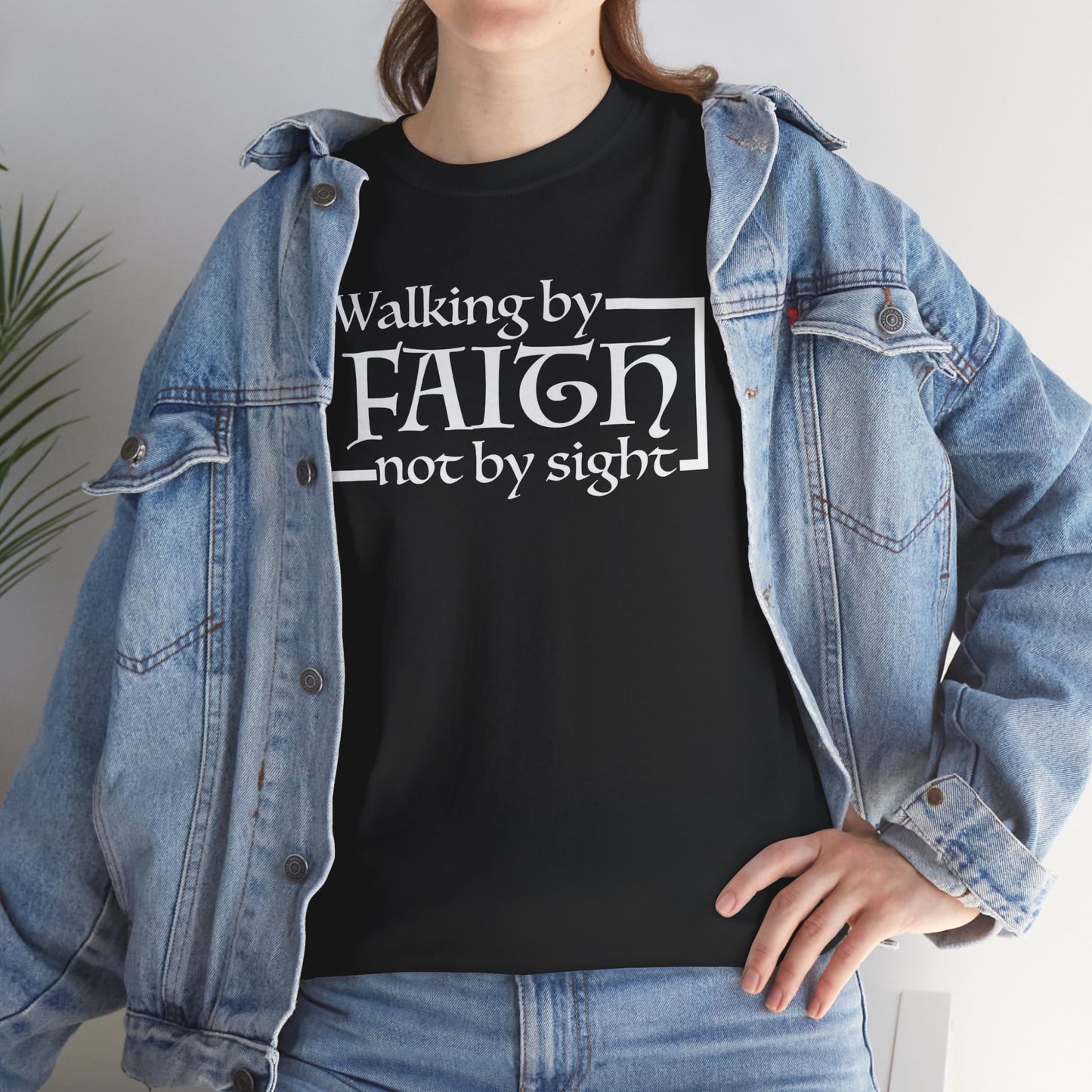 “The Inspire Wear” Unisex Heavy Cotton Tee Walking by Faith”