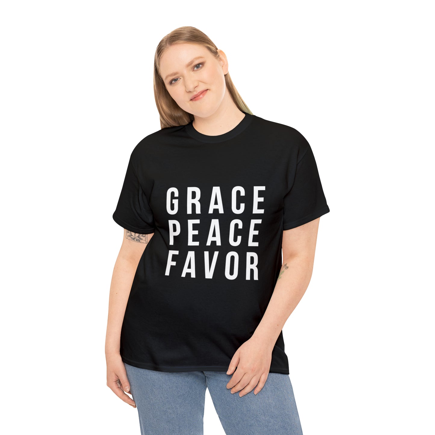 “The Inspire Wear” Unisex Heavy Cotton Tee White on Black