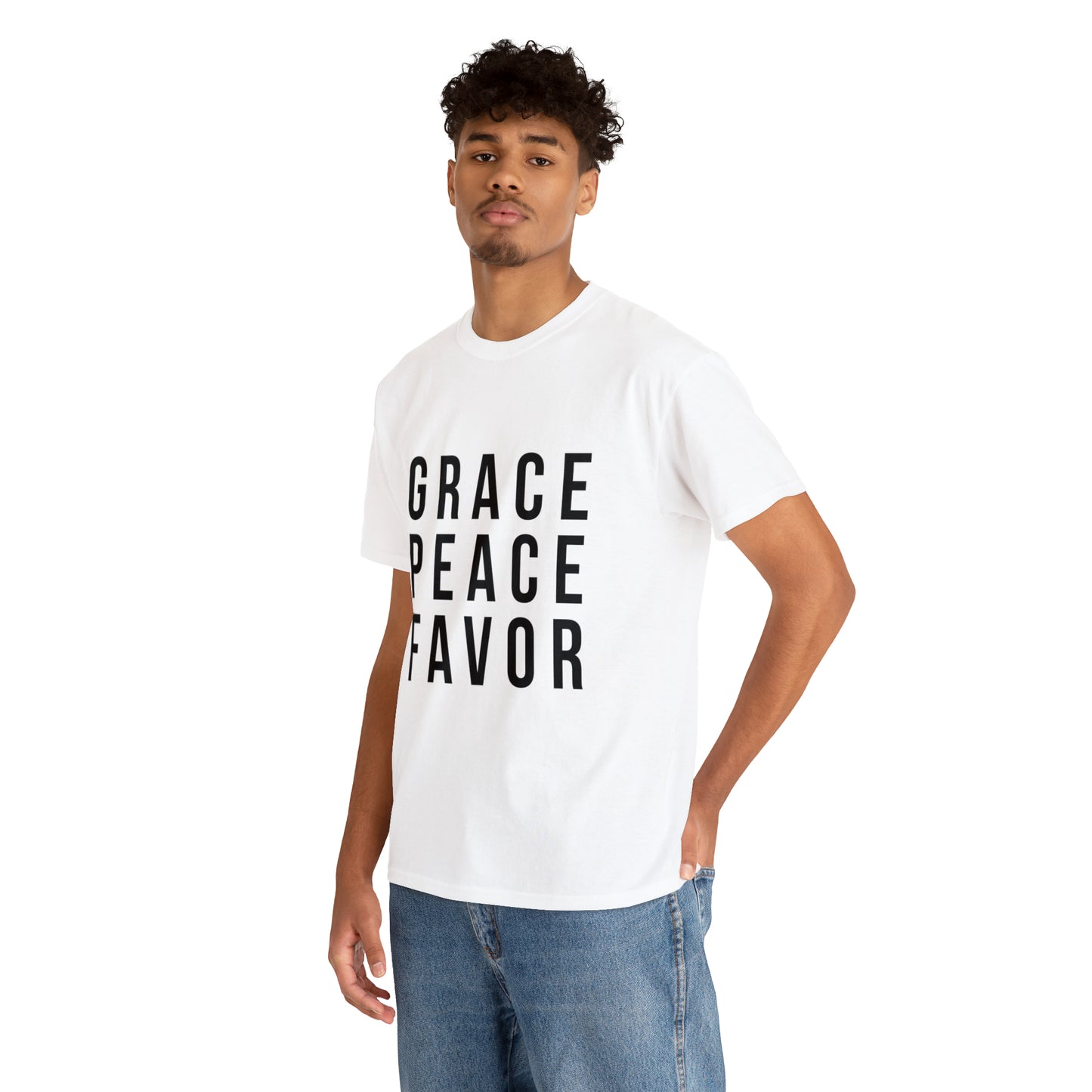 “The Inspire Wear” Unisex Heavy Cotton Tee Black on White