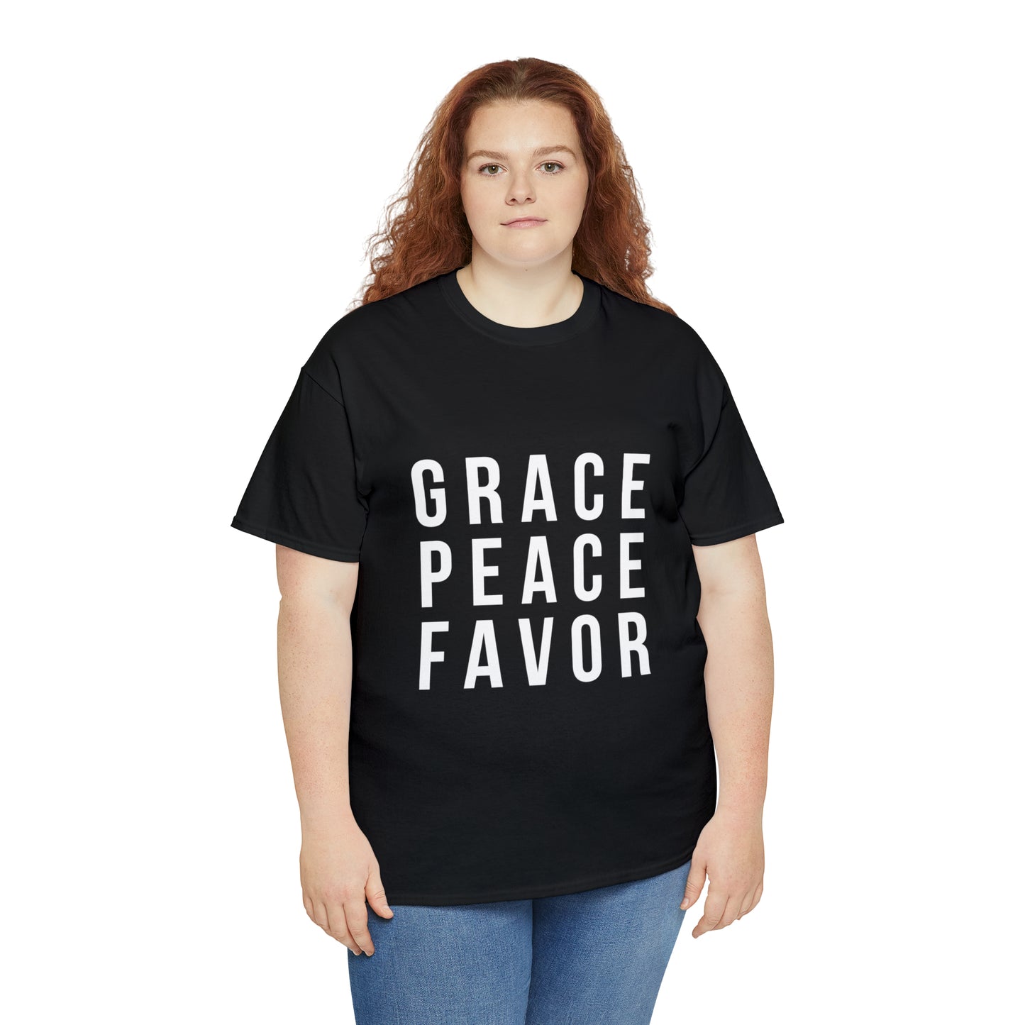 “The Inspire Wear” Unisex Heavy Cotton Tee White on Black