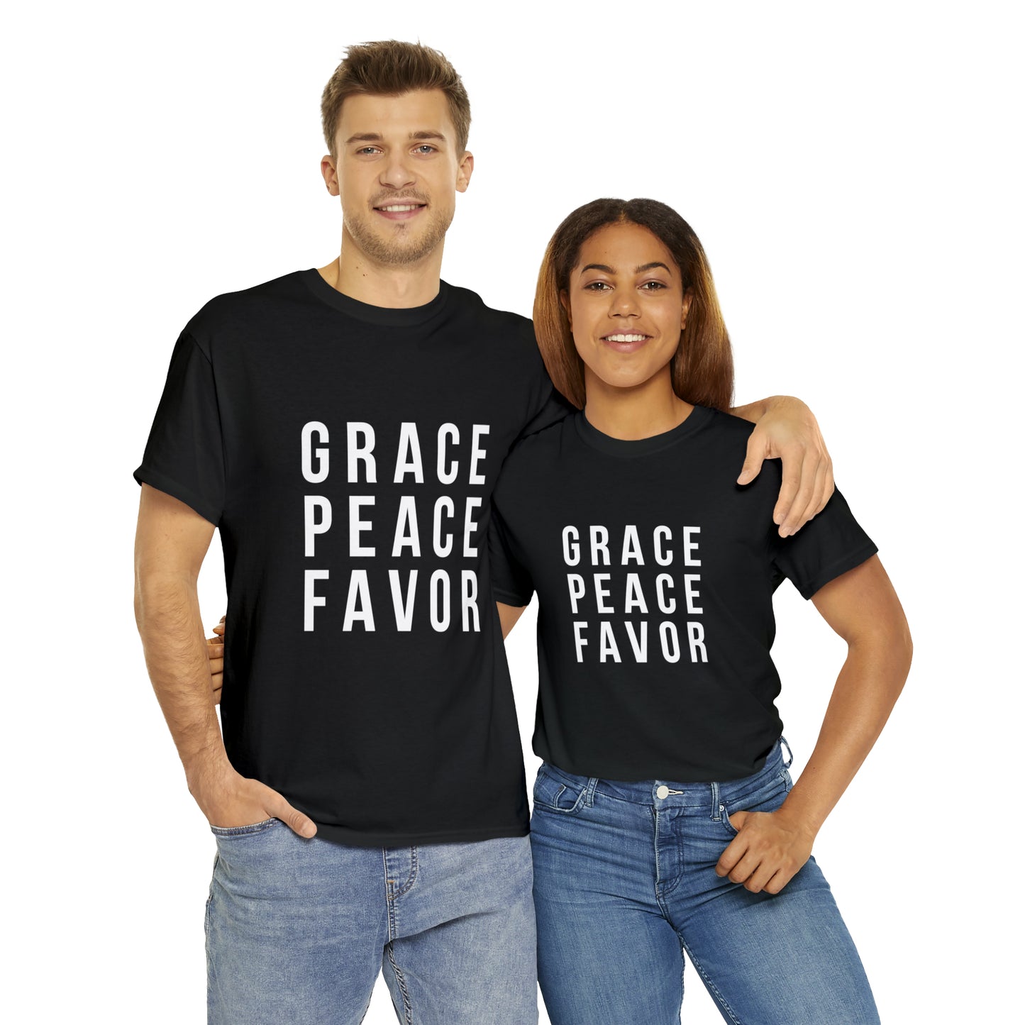 “The Inspire Wear” Unisex Heavy Cotton Tee White on Black