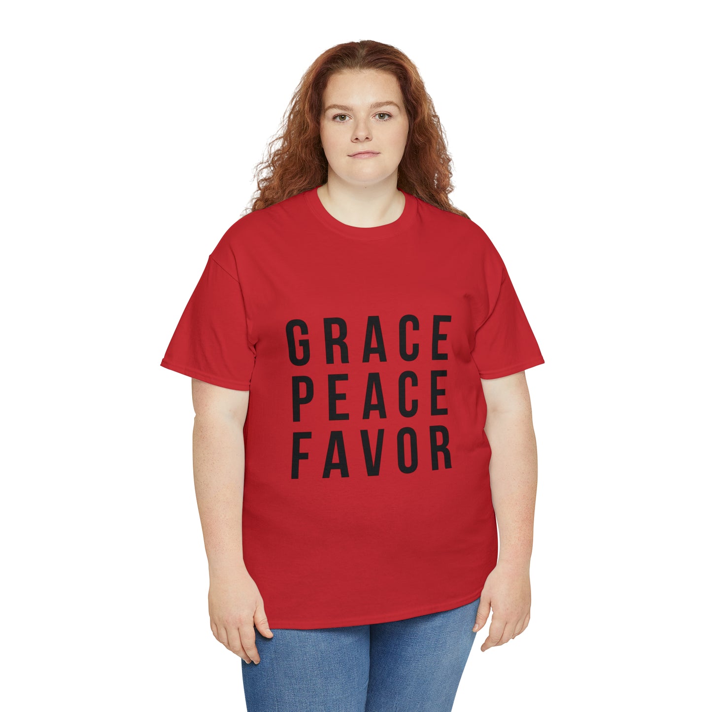 “The Inspire Wear” Unisex Heavy Cotton Tee Black on Red