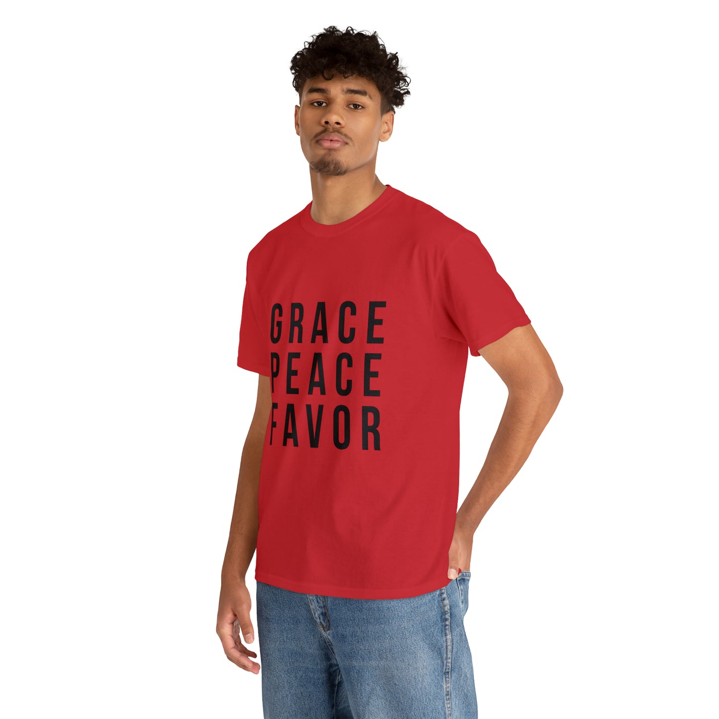 “The Inspire Wear” Unisex Heavy Cotton Tee Black on Red