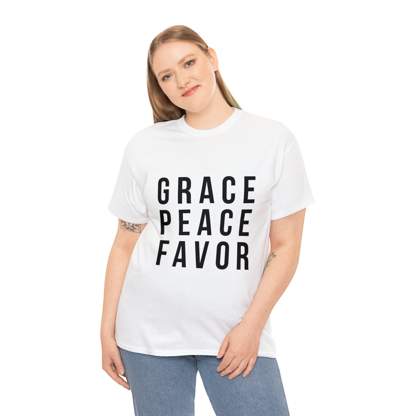 “The Inspire Wear” Unisex Heavy Cotton Tee Black on White