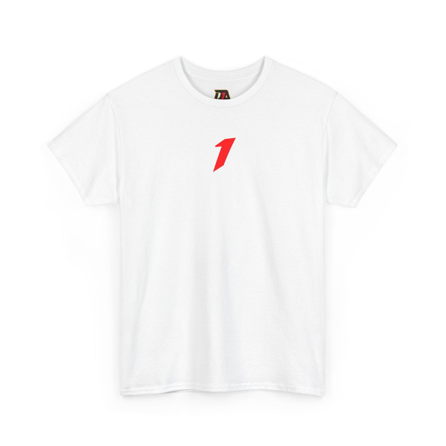 DA1 Logo Tee — Minimal Front '1' Chest & Large Back Graphic