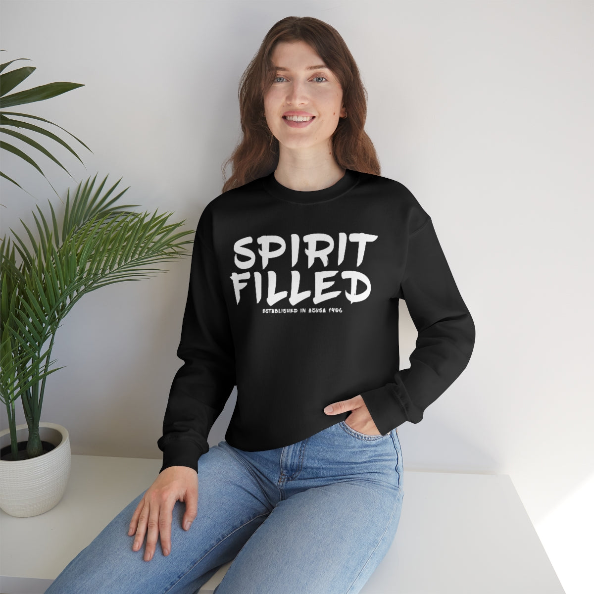 "The Inspire Wear" Crewneck Sweatshirt Spirit Filled "Black" Variant