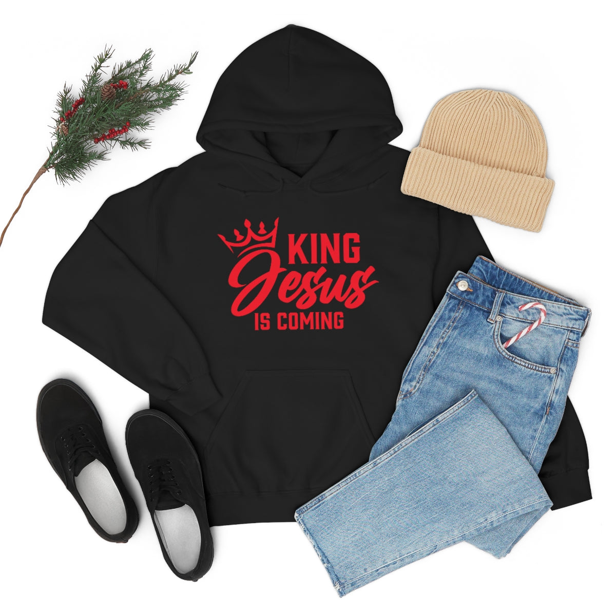 "The Inspire Wear" Hooded Sweatshirt King Jesus "Black"