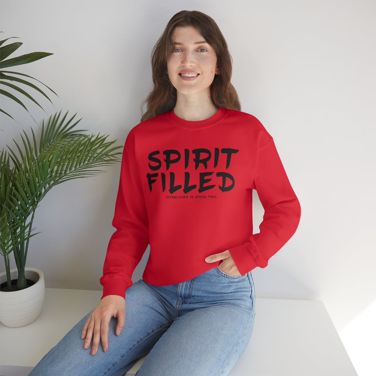 "The Inspire Wear" Crewneck Sweatshirt Spirit Filled "Red"