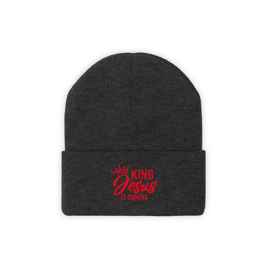 "The Inspire Wear" Knit Beanie King Jesus is Coming "Black"