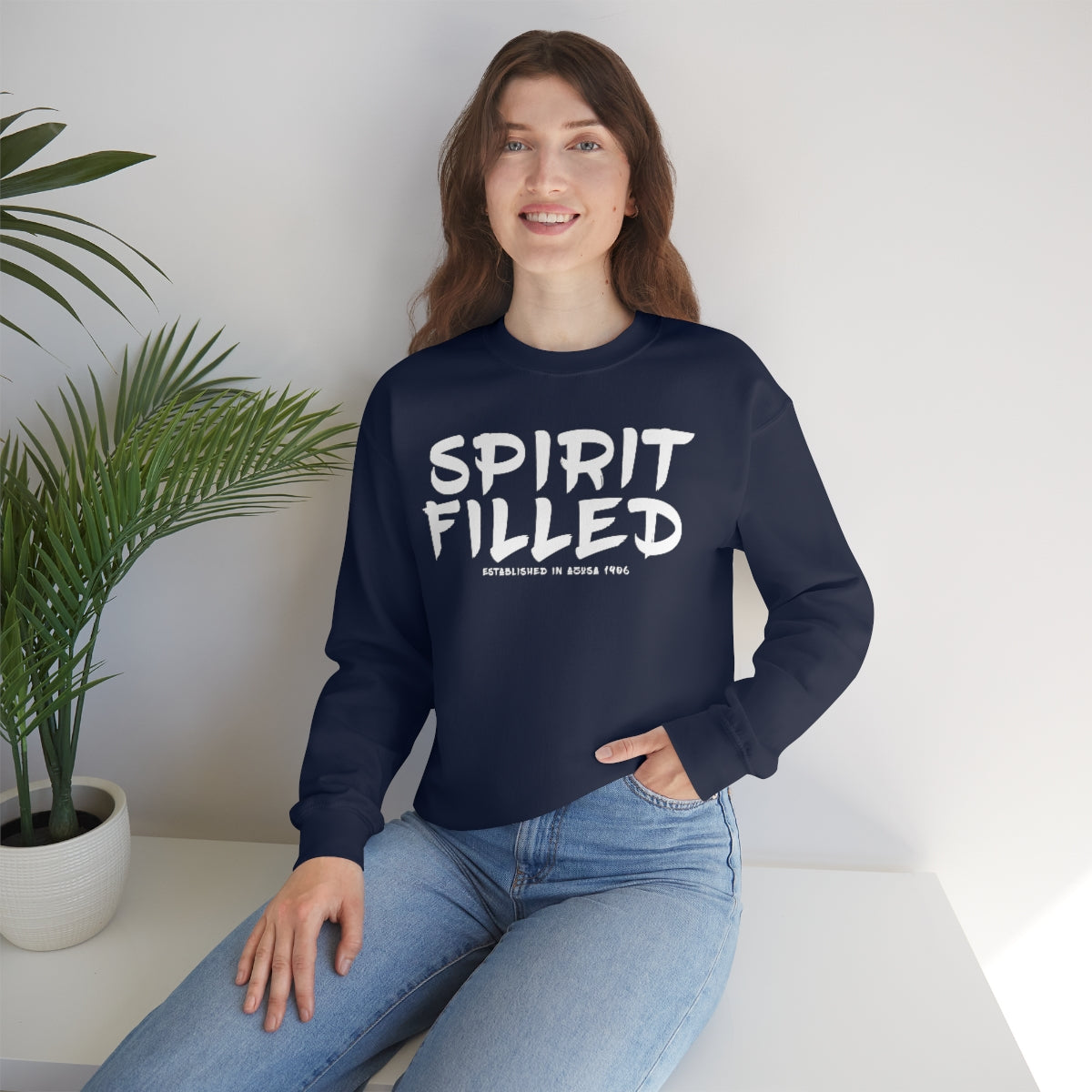 "The Inspire Wear" Crewneck Sweatshirt Spirit Filled "Navy"