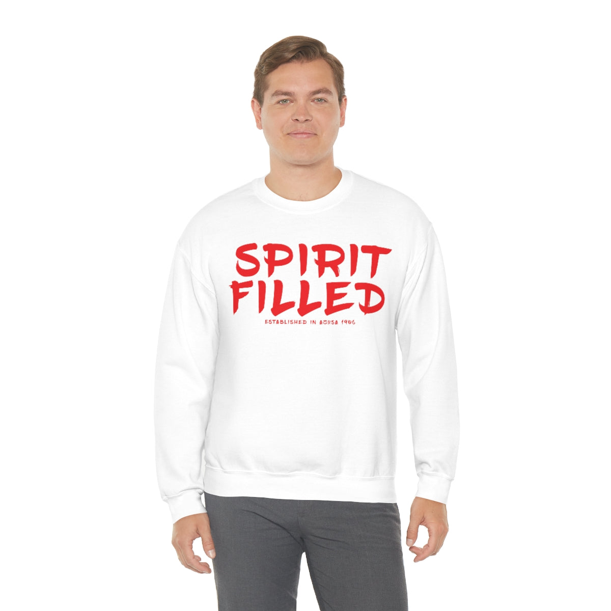 "The Inspire Wear" Crewneck Sweatshirt Spirit Filled "White"