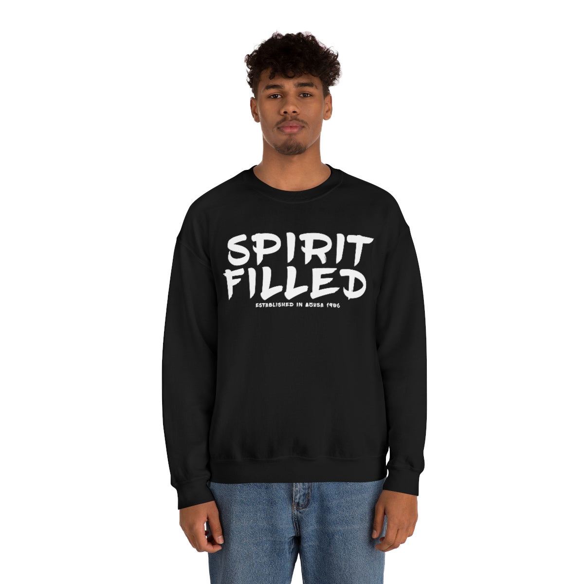 "The Inspire Wear" Crewneck Sweatshirt Spirit Filled "Black" Variant