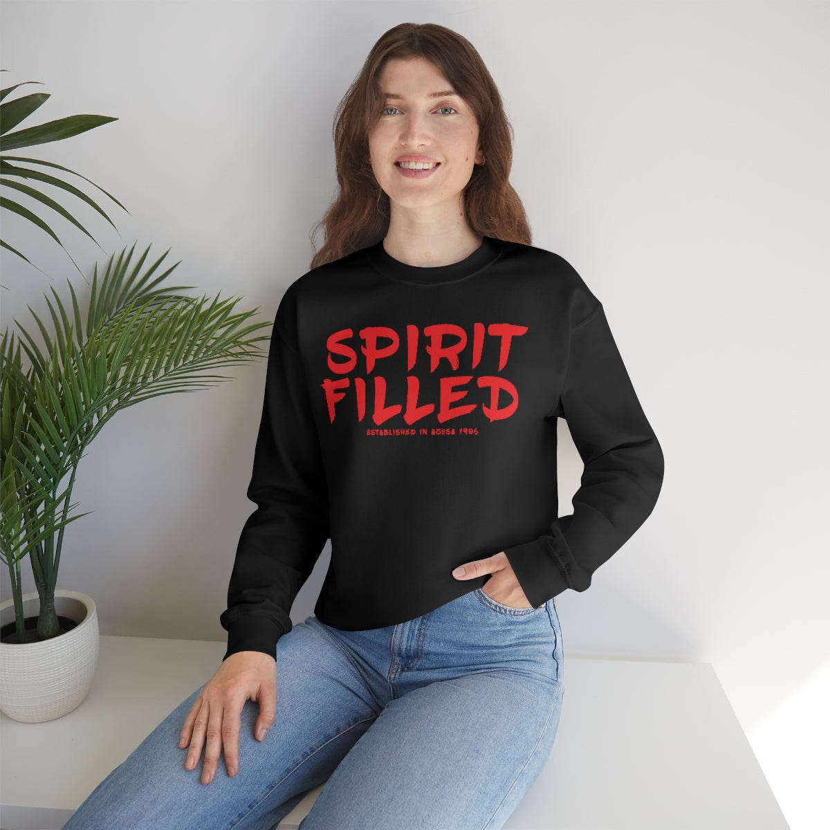 "The Inspire Wear" Crewneck Sweatshirt Spirit Filled "Black"