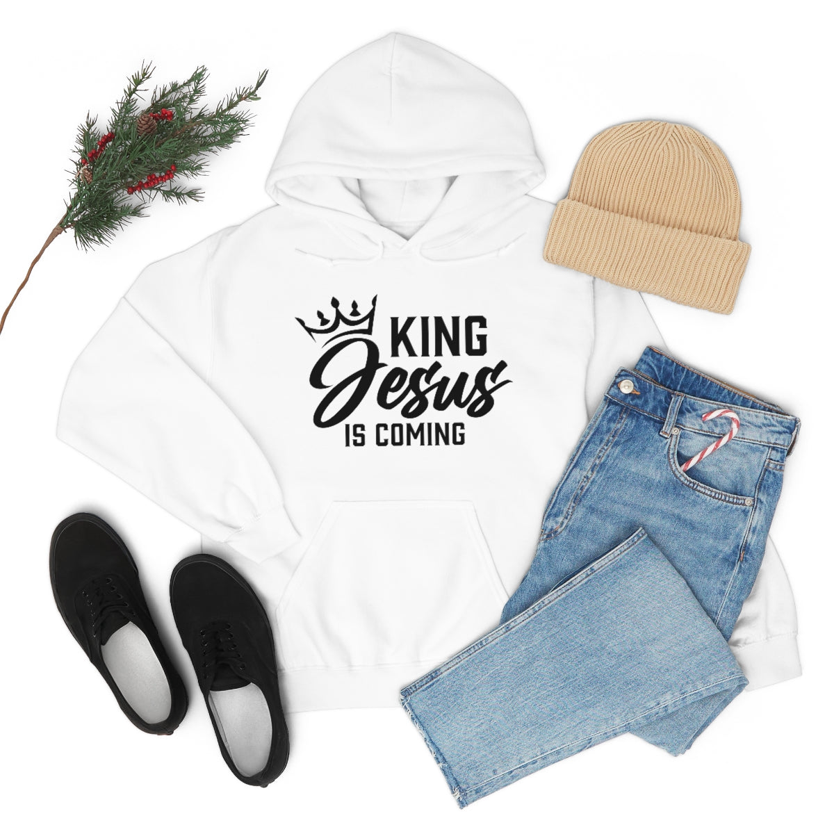 "The Inspire Wear" Hooded Sweatshirt King Jesus "White"