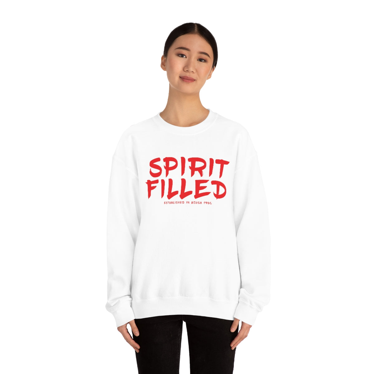 "The Inspire Wear" Crewneck Sweatshirt Spirit Filled "White"