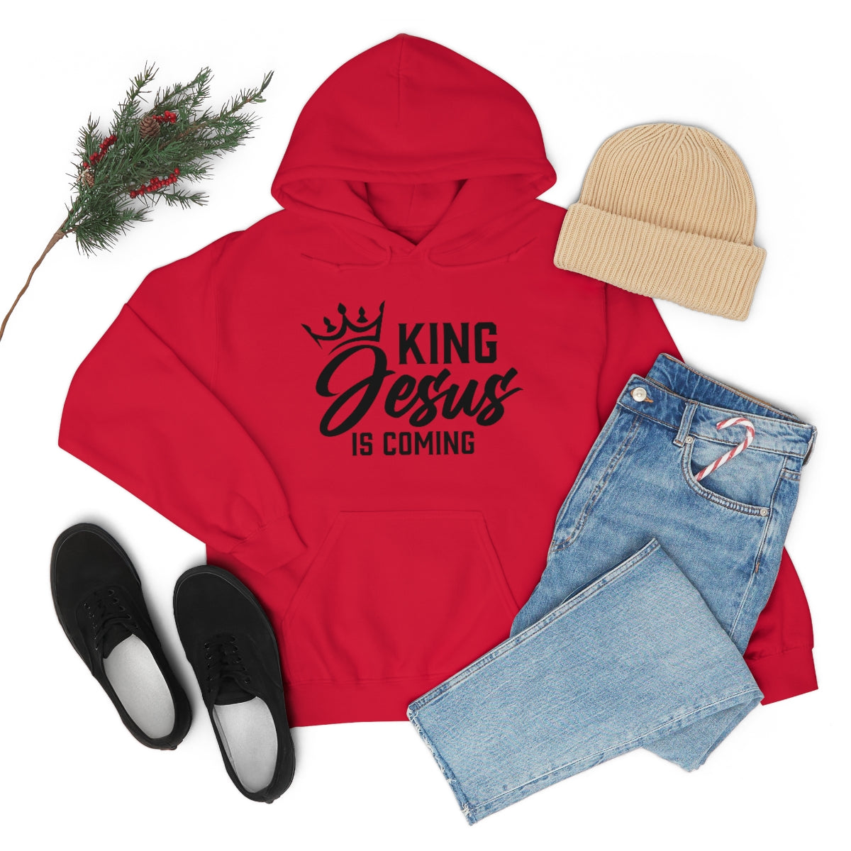 "The Inspire Wear" Hooded Sweatshirt King Jesus "Red" Variant