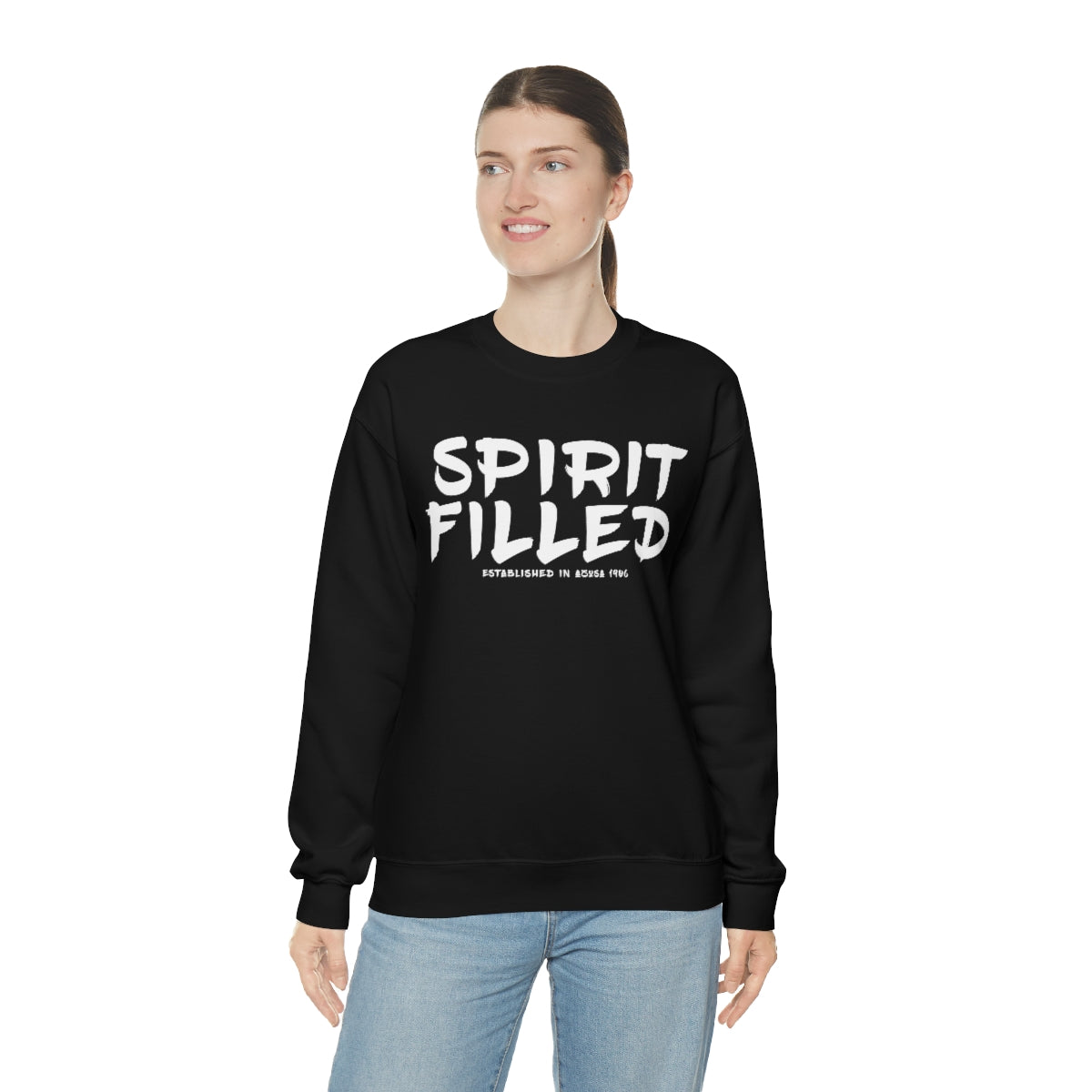 "The Inspire Wear" Crewneck Sweatshirt Spirit Filled "Black" Variant