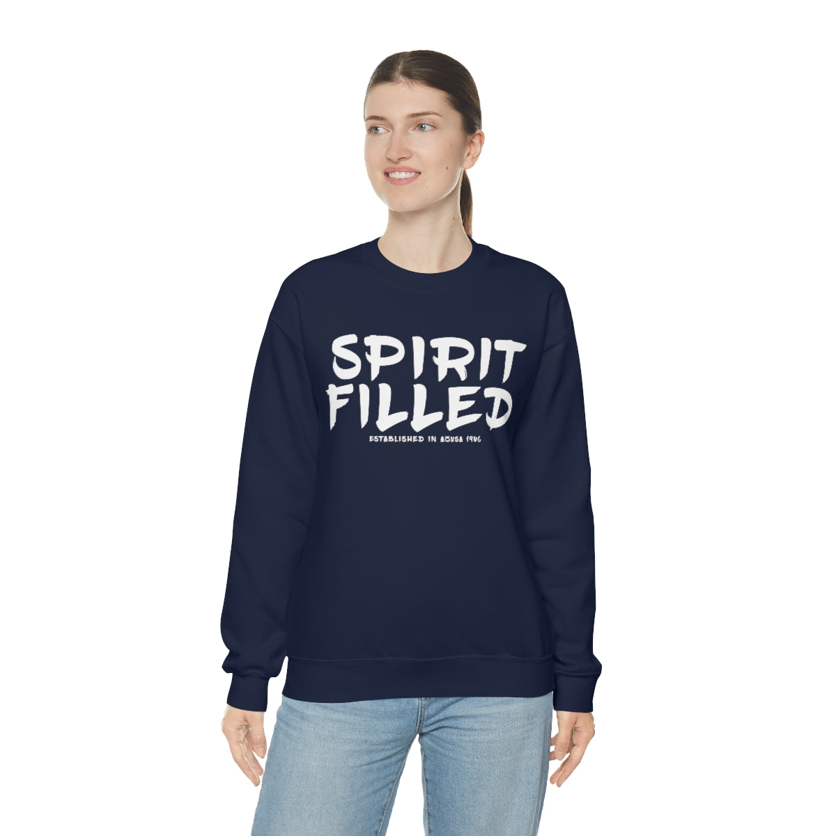 "The Inspire Wear" Crewneck Sweatshirt Spirit Filled "Navy"