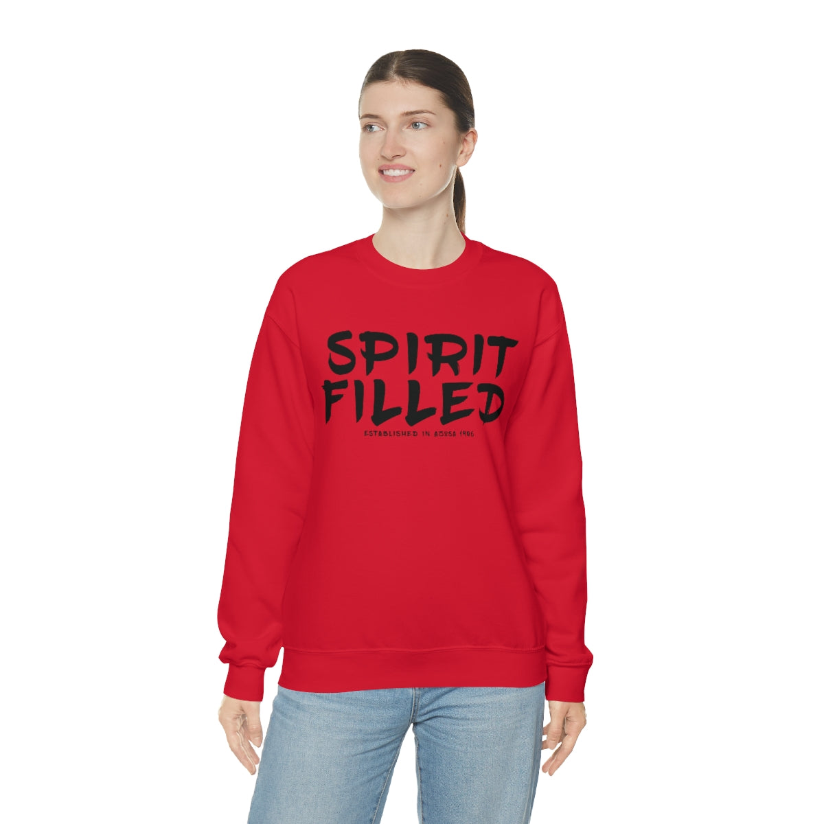 "The Inspire Wear" Crewneck Sweatshirt Spirit Filled "Red"