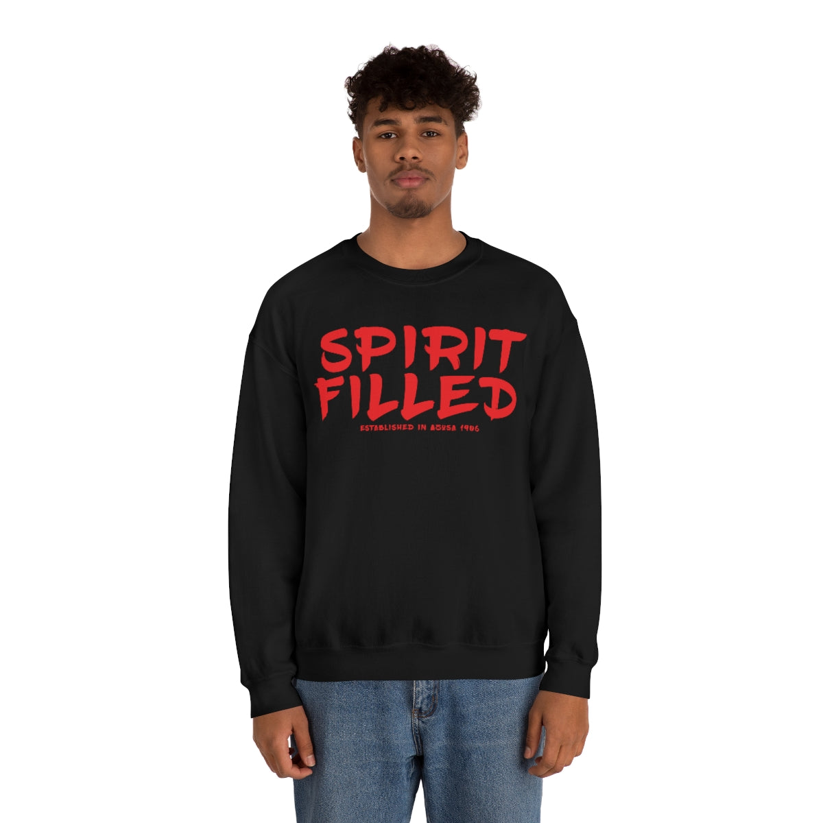 "The Inspire Wear" Crewneck Sweatshirt Spirit Filled "Black"