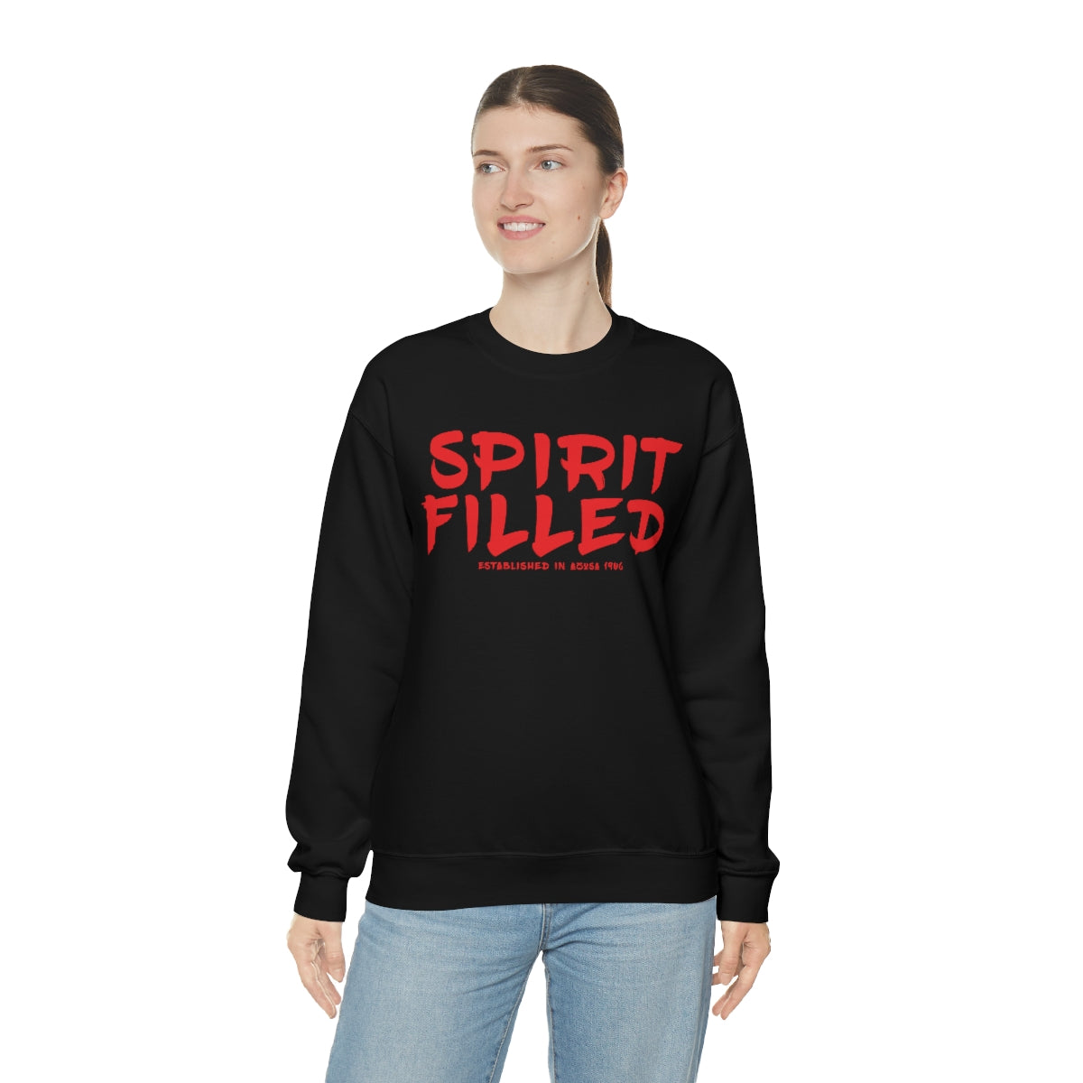 "The Inspire Wear" Crewneck Sweatshirt Spirit Filled "Black"