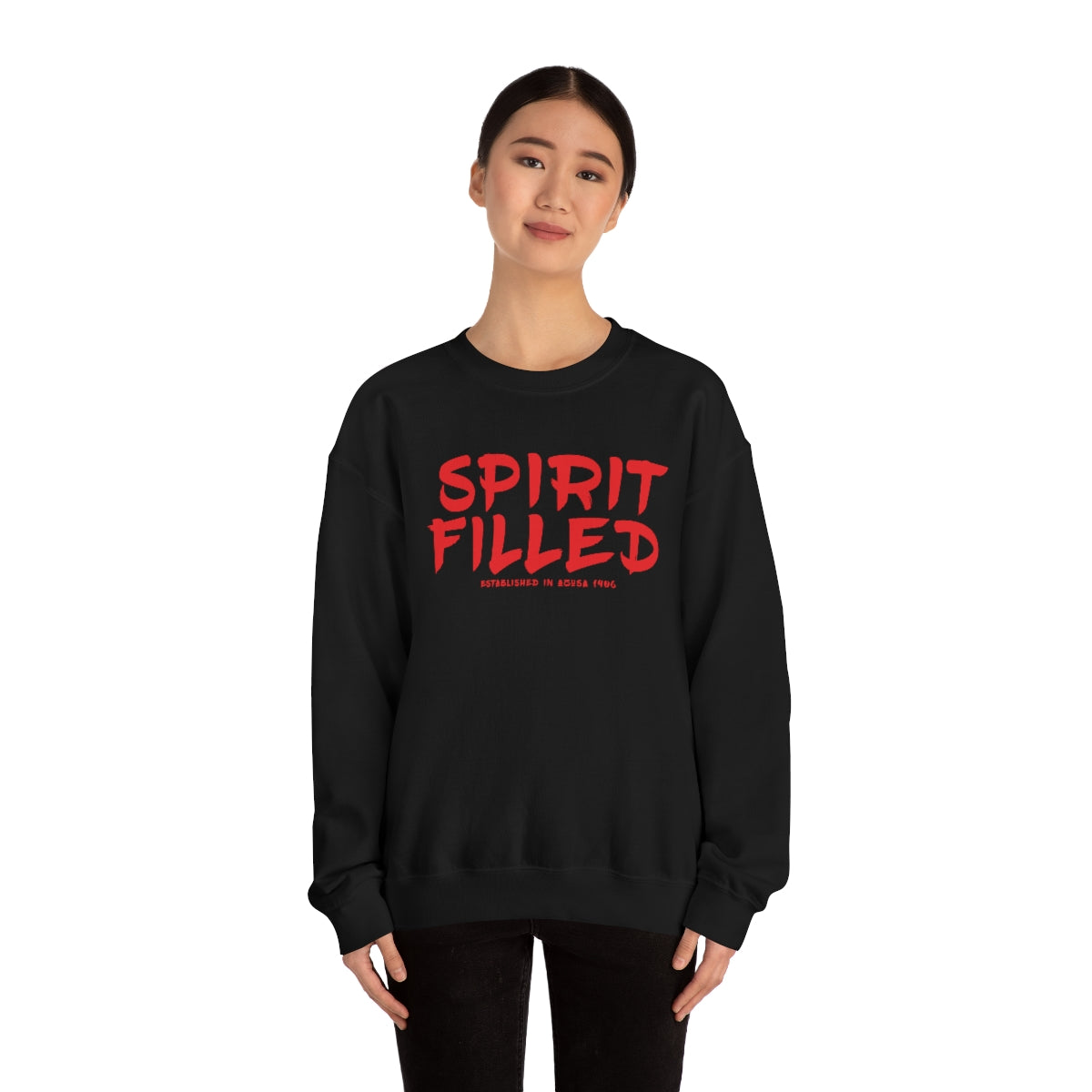 "The Inspire Wear" Crewneck Sweatshirt Spirit Filled "Black"