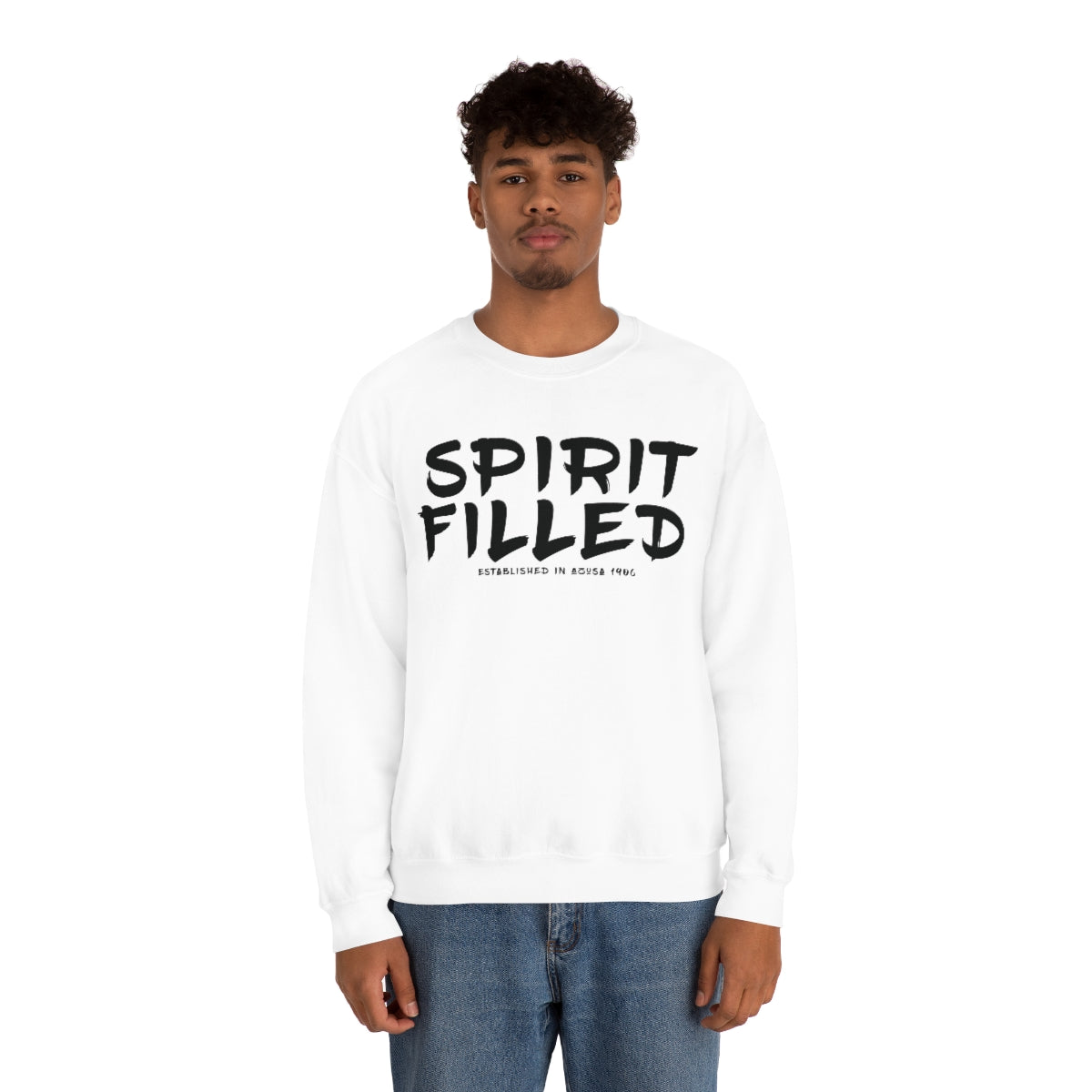 "The Inspire Wear" Crewneck Sweatshirt Spirit Filled "White" Variant