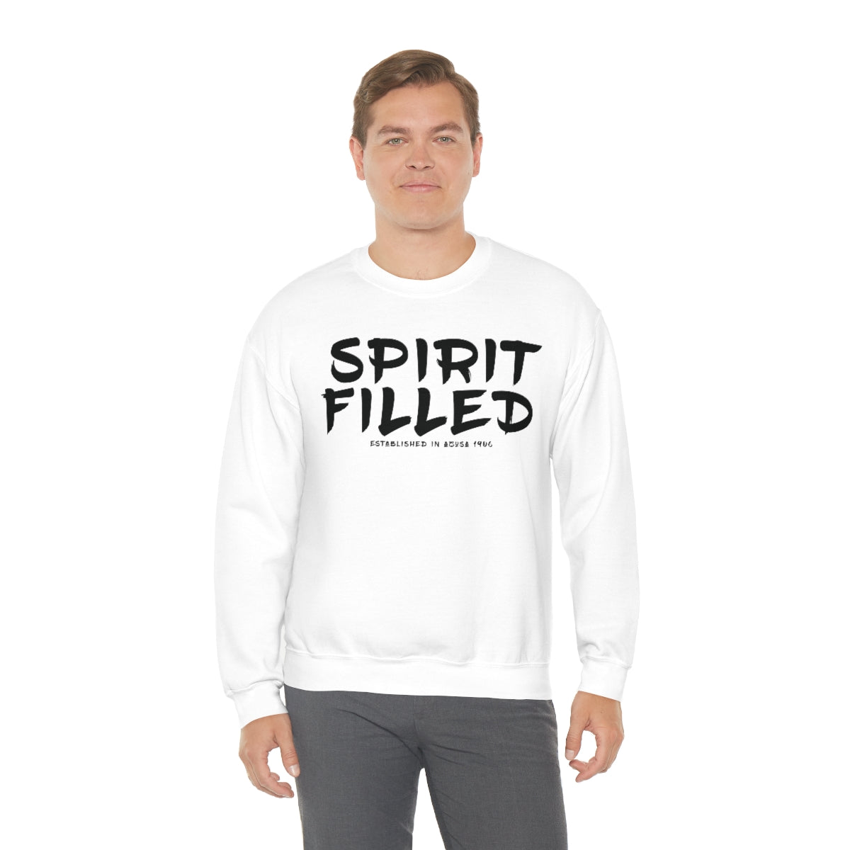 "The Inspire Wear" Crewneck Sweatshirt Spirit Filled "White" Variant