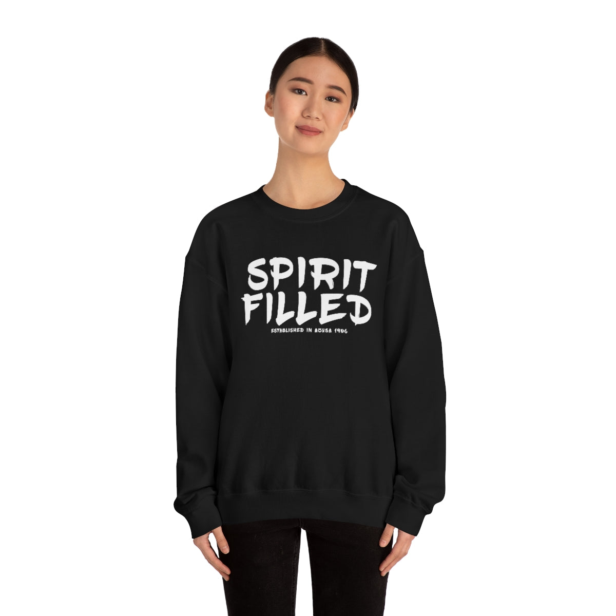 "The Inspire Wear" Crewneck Sweatshirt Spirit Filled "Black" Variant