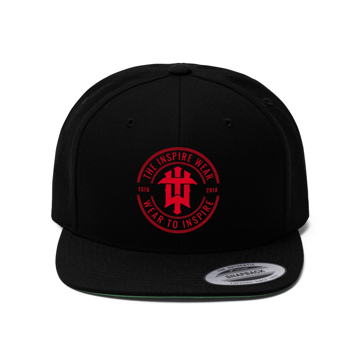 "The Inspire Wear" Unisex Flat Bill Hat "Black"