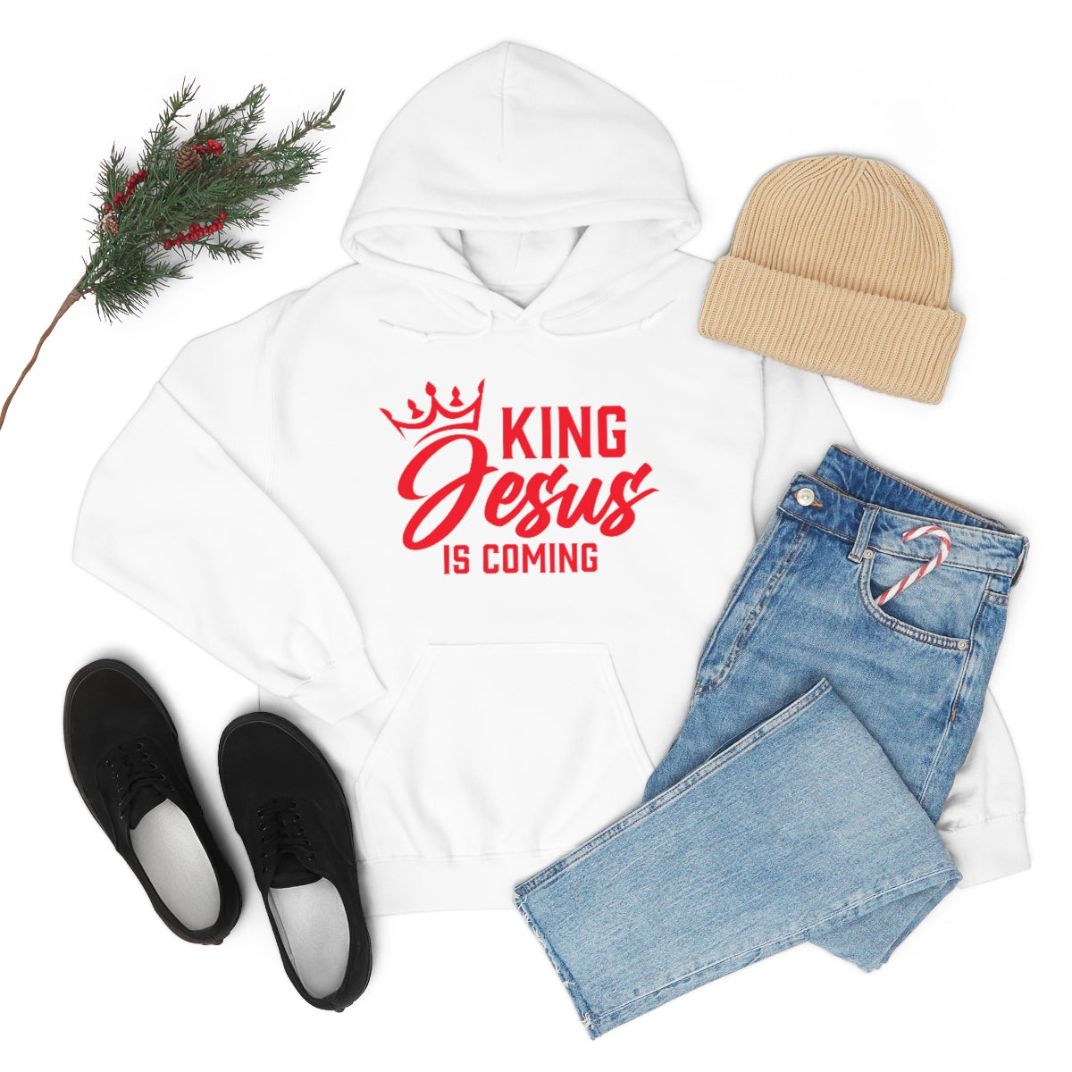 "The Inspire Wear" Hooded Sweatshirt King Jesus "White" Variant