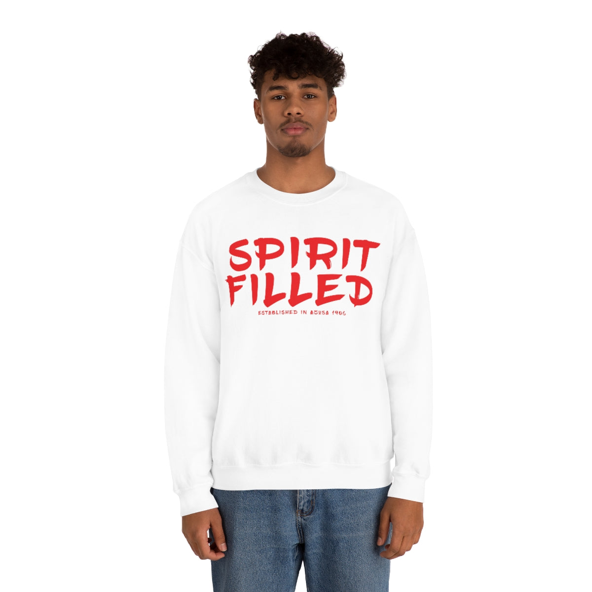 "The Inspire Wear" Crewneck Sweatshirt Spirit Filled "White"