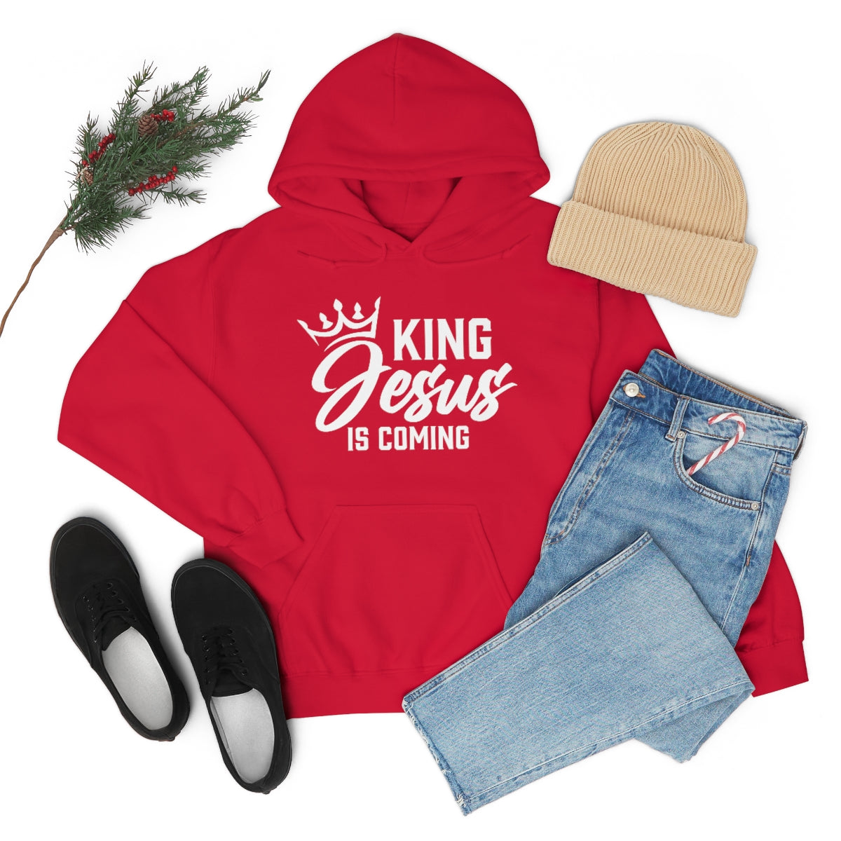 "The Inspire Wear" Hooded Sweatshirt King Jesus "Red"