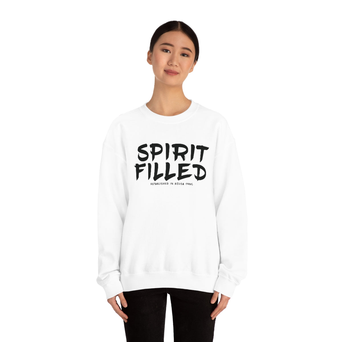 "The Inspire Wear" Crewneck Sweatshirt Spirit Filled "White" Variant